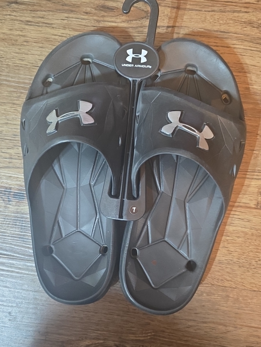 Under Armour Black / Dark Gray Slide Sandals